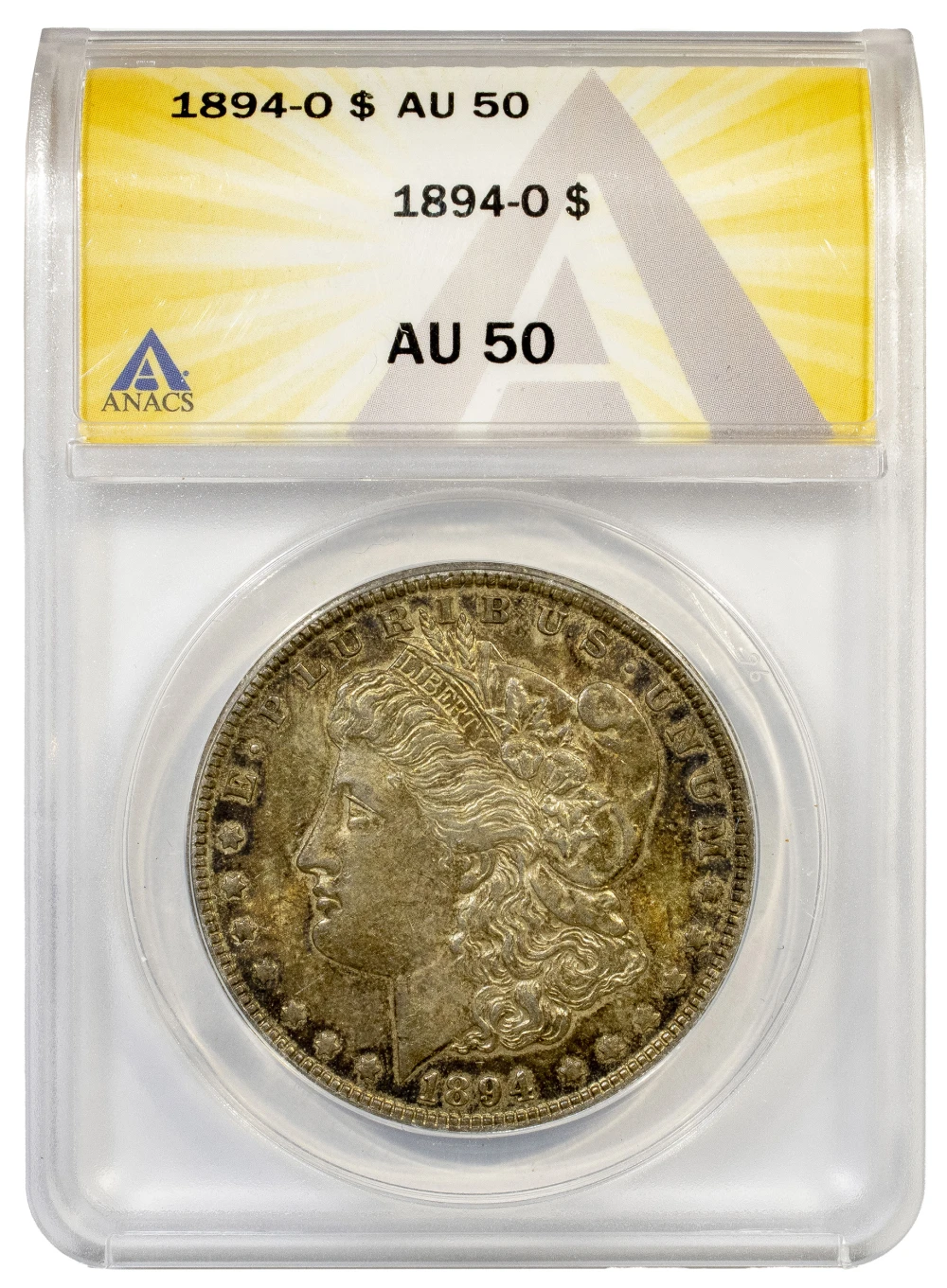ANACS AU-50 Toned 1894-O Morgan Dollar