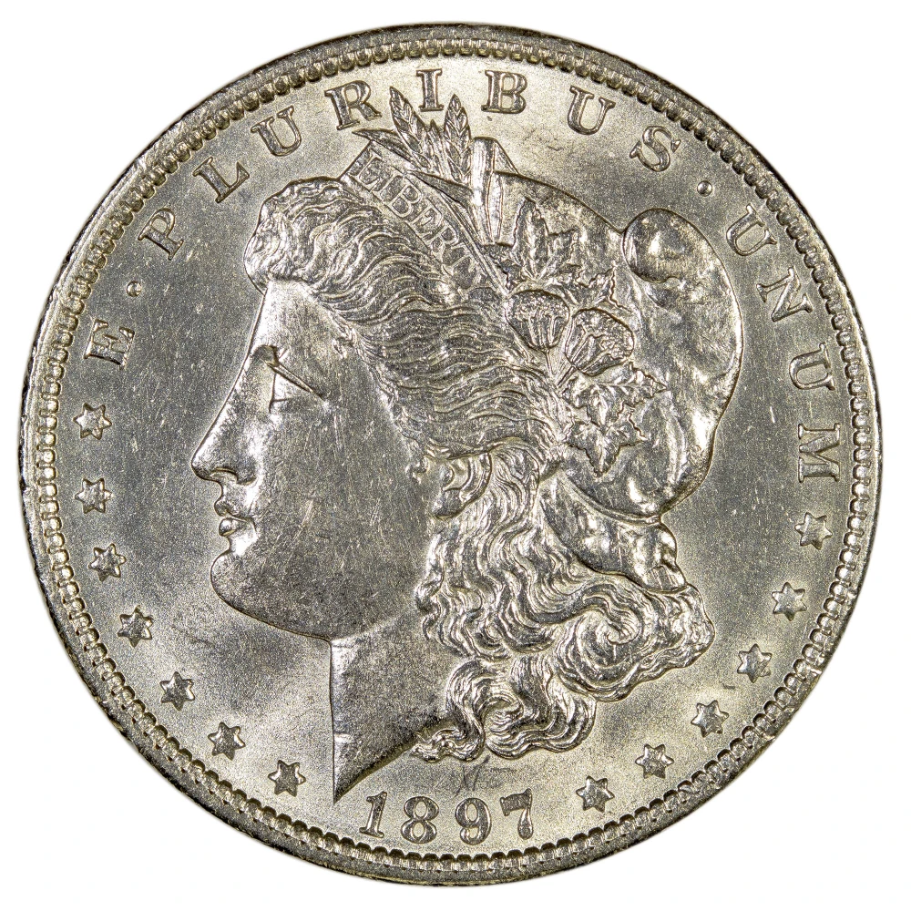 MS-60 or Finer Details 1897-O Morgan Dollar