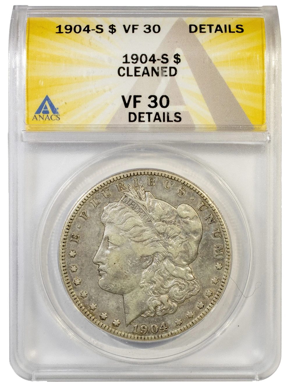 ANACS VF-30 Details 1904-S Morgan $1