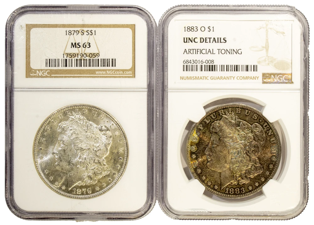 NGC-Certified Morgan Dollar Duo