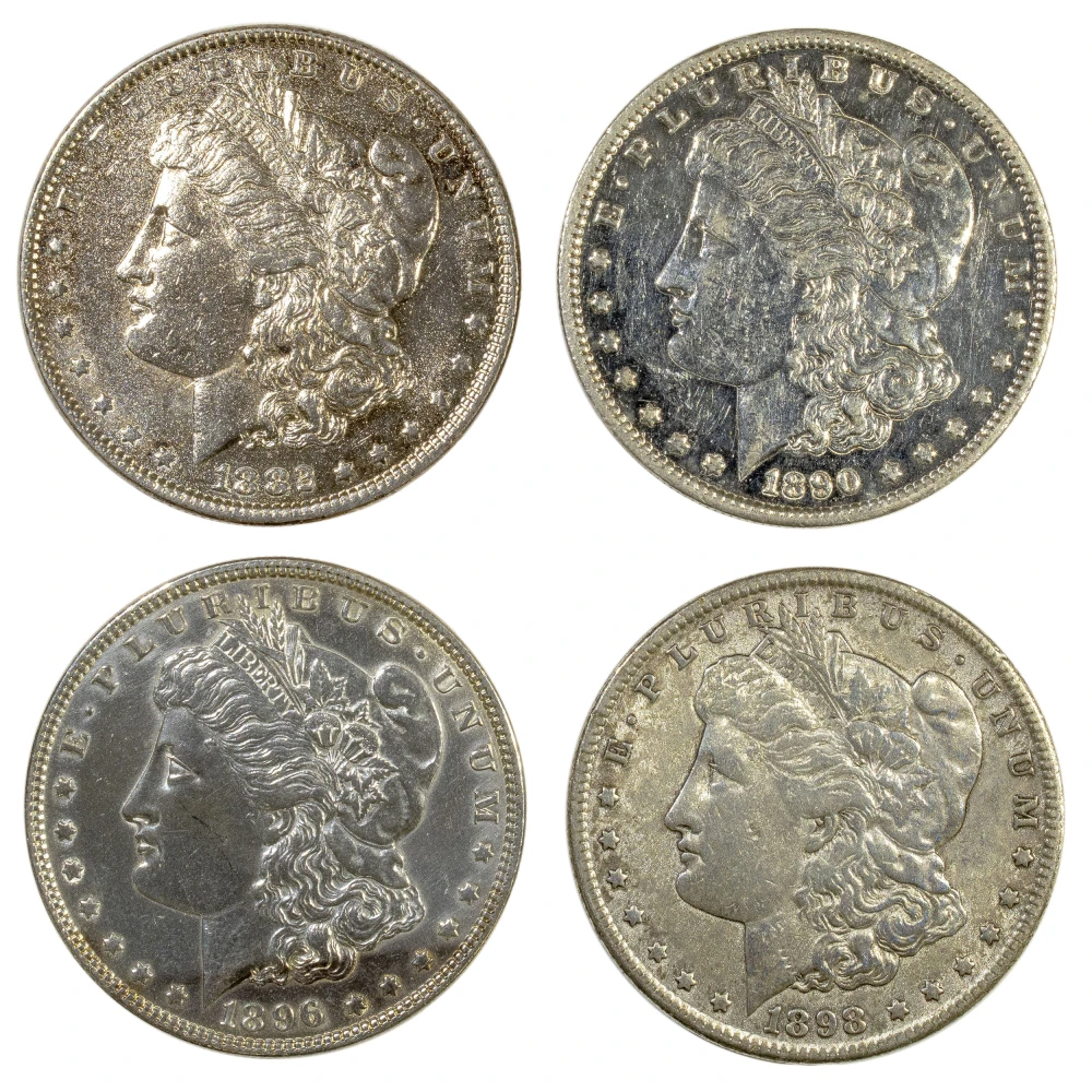 Four Cleaned Morgan Dollars