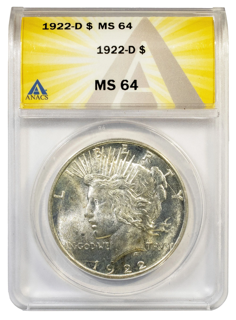 ANACS MS-64 1922-D Peace $1
