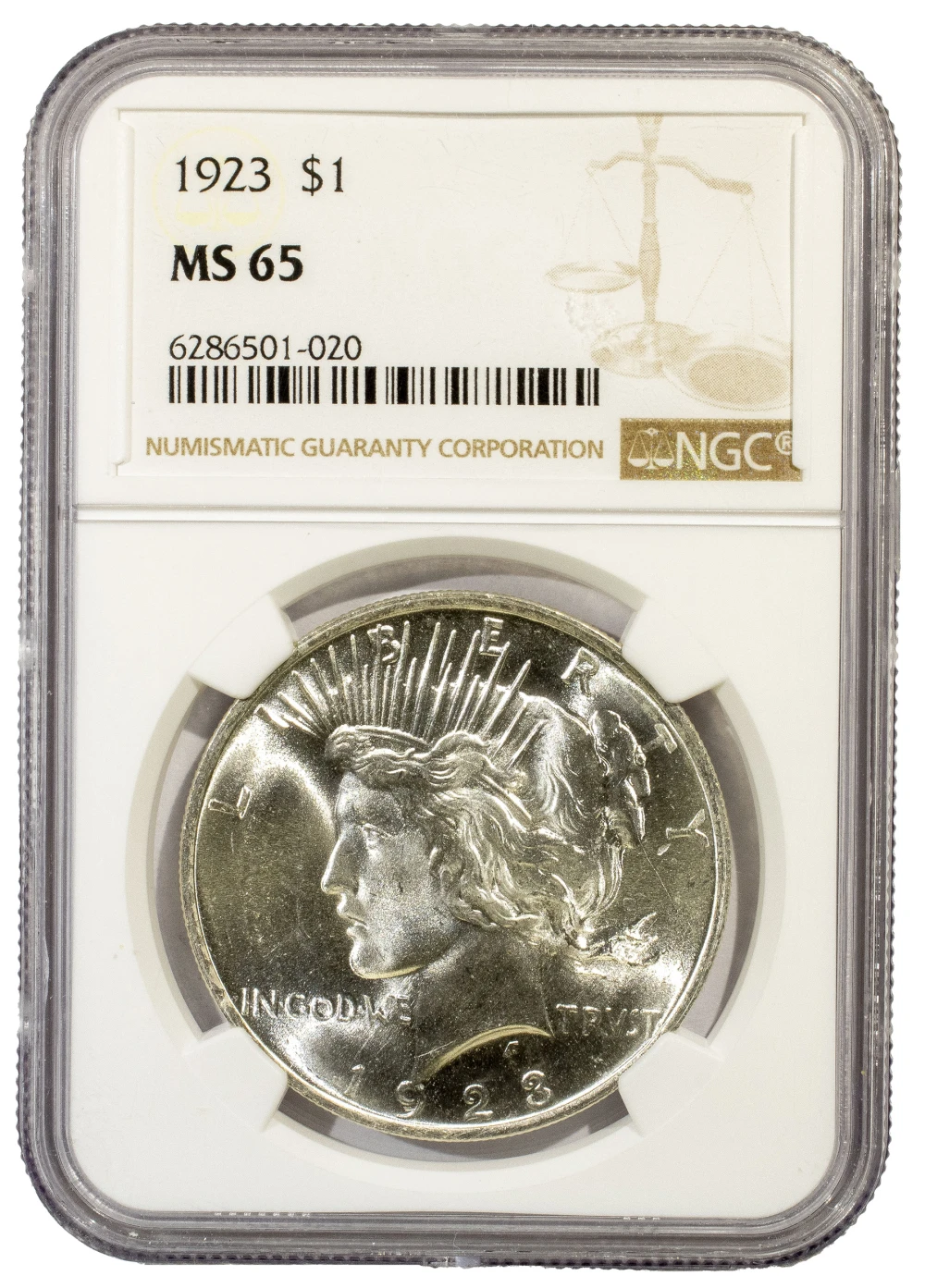 NGC MS-65 1923 Peace $1