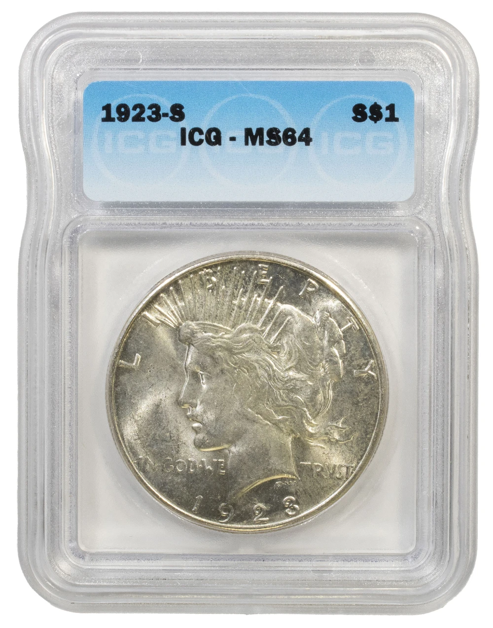 ICG MS-64 1923-S Peace Dollar