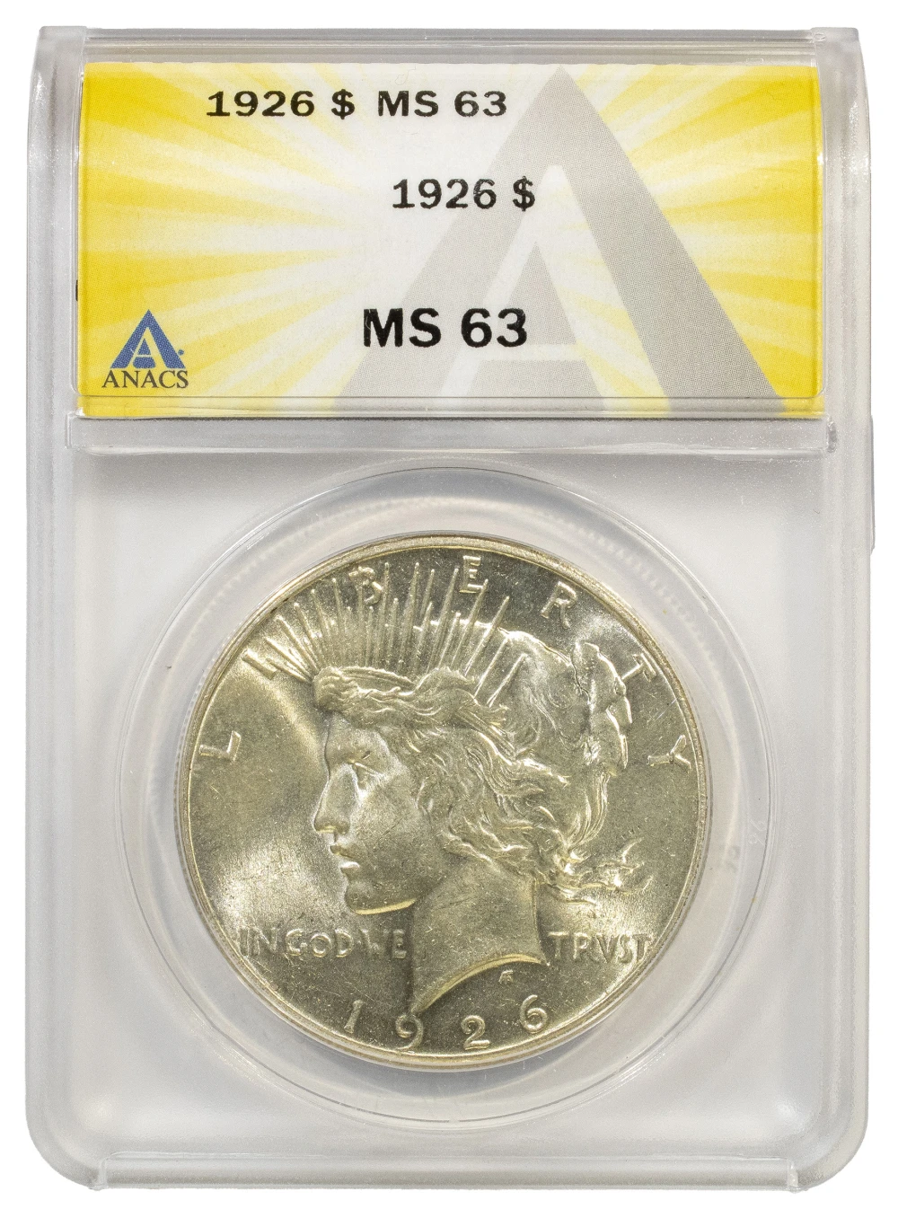 ANACS MS-63 1926 Peace $1