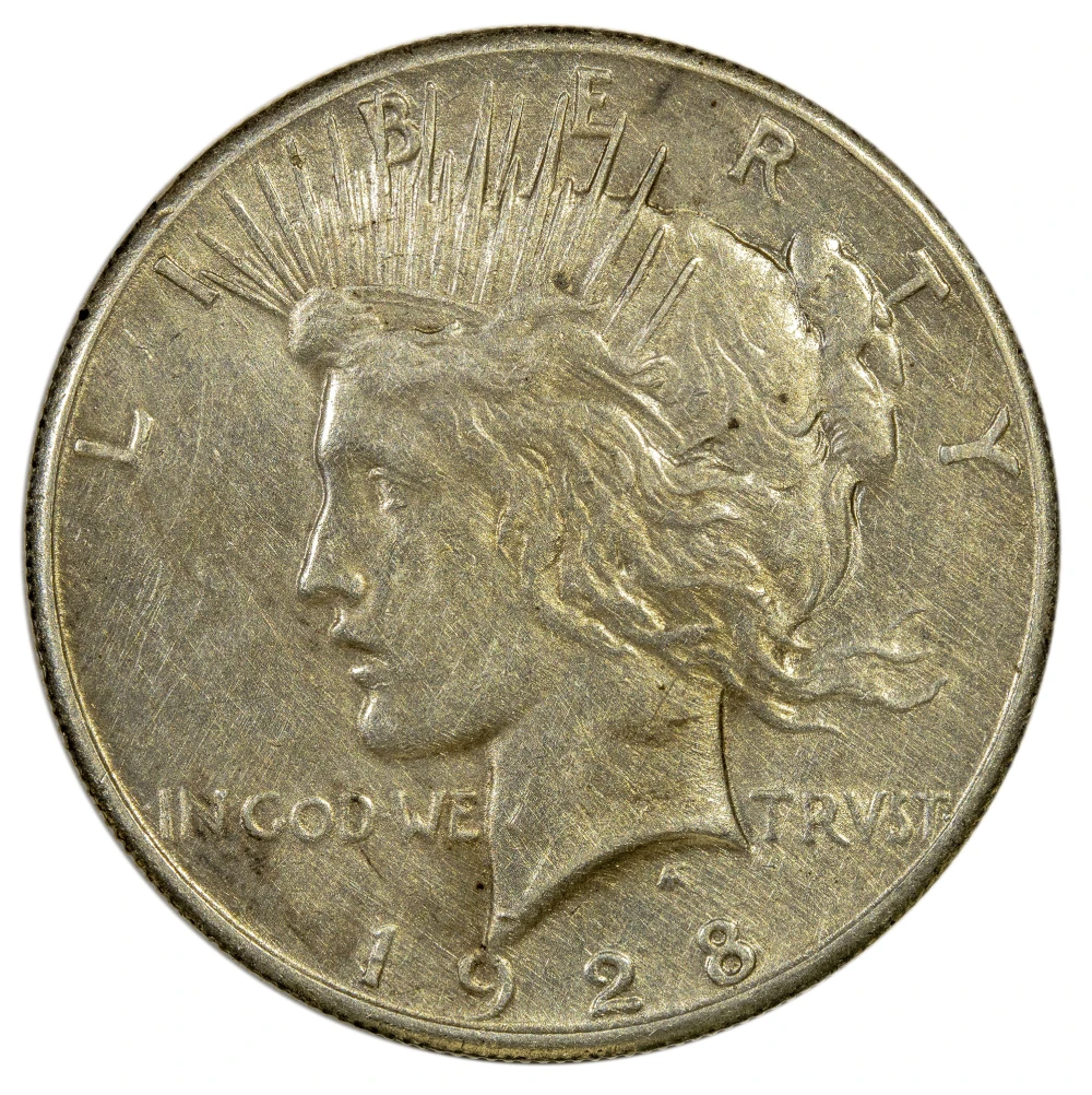 AU Details 1928 Peace Dollar