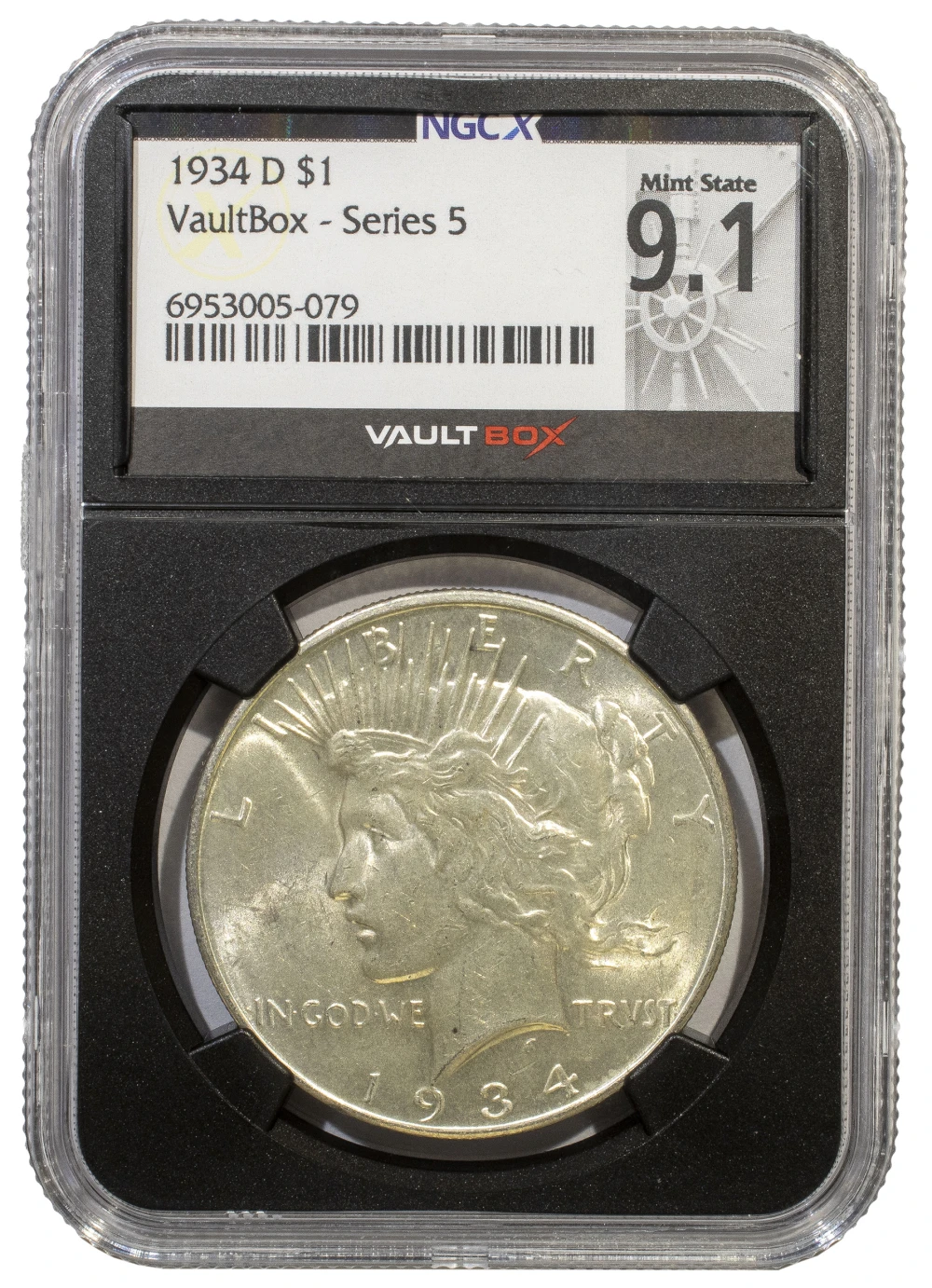 NGC 9.1 (MS-61) 1934-D Peace Dollar