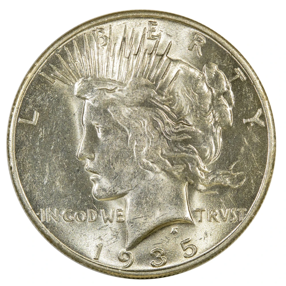 MS-60 1935-S Peace $1