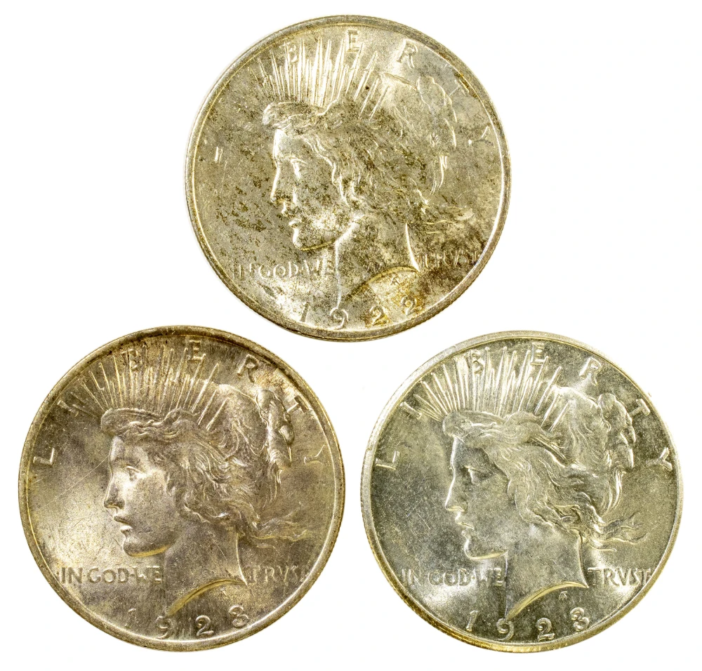 Peace Dollar Trio