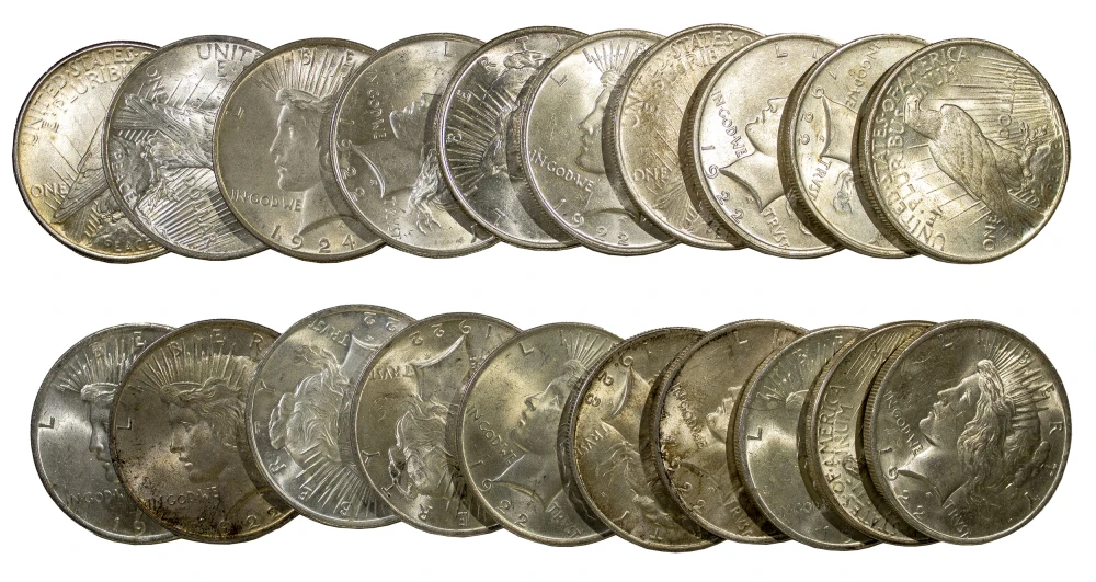 Mixed Date BU Peace Dollar Roll