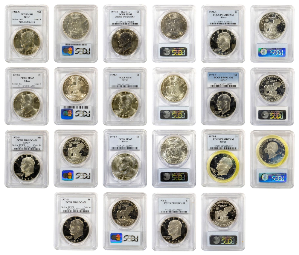 PCGS Certified Eisenhower Dollars Group