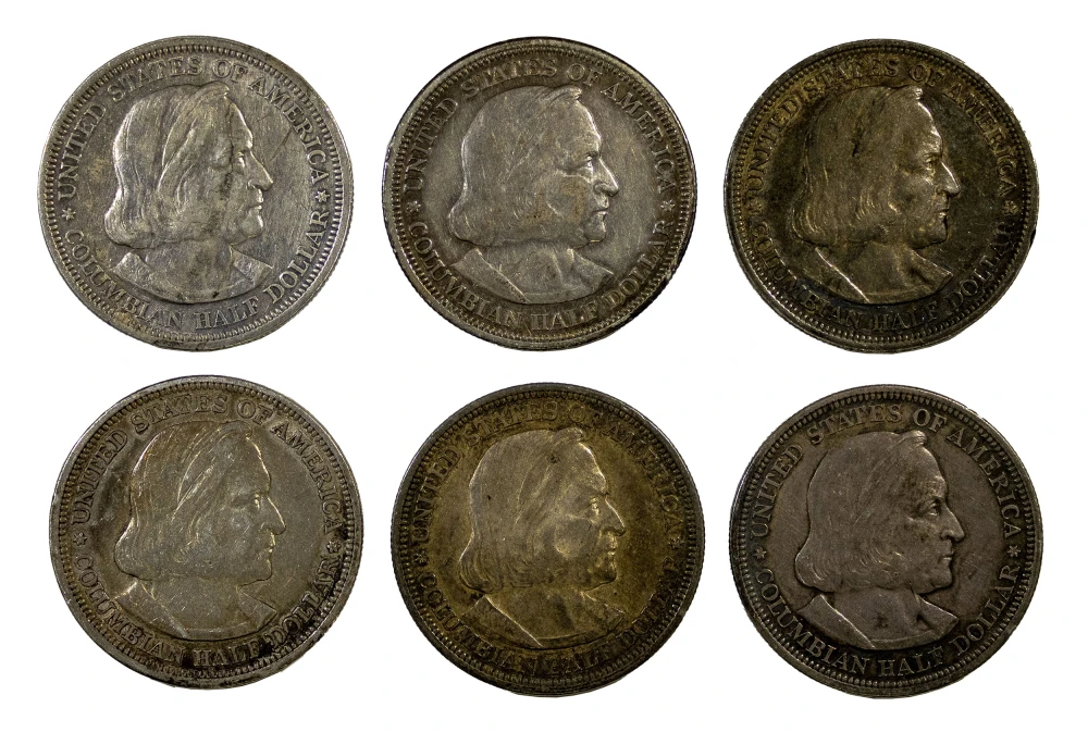 Half Dozen EF 1892-1893 Columbian Half Dollars