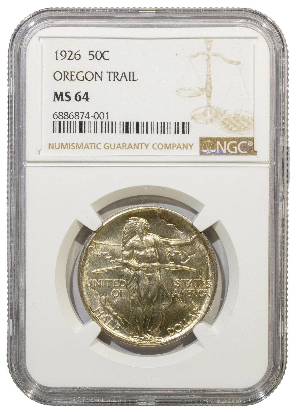 NGC MS-64 1926 Oregon Trail Half Dollar