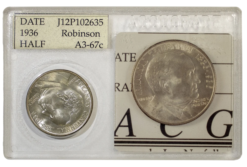 Accugrade MS-67 1936 Robinson Half Dollar