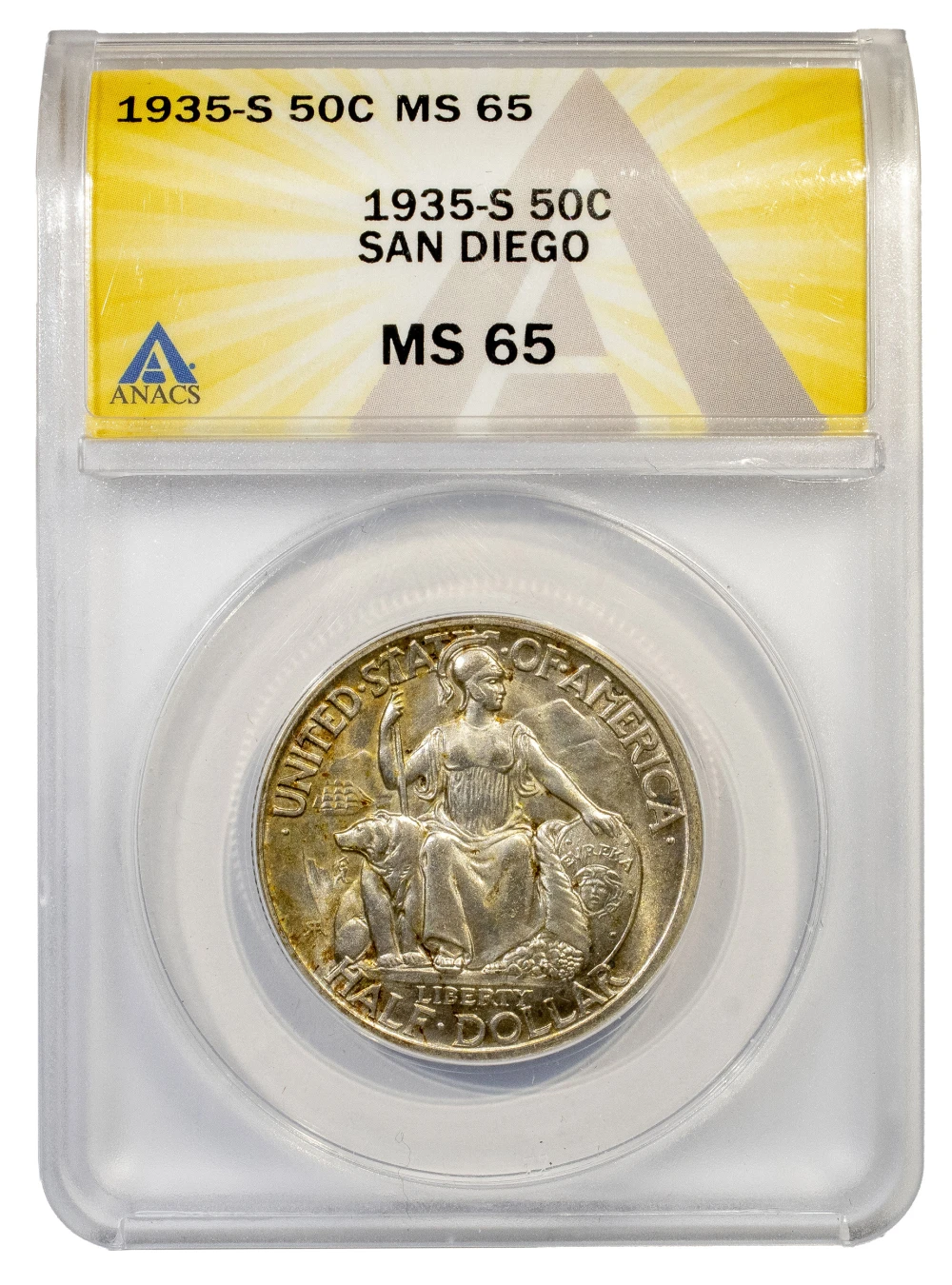 ANACS MS-65 1935-S San Diego Half Dollar