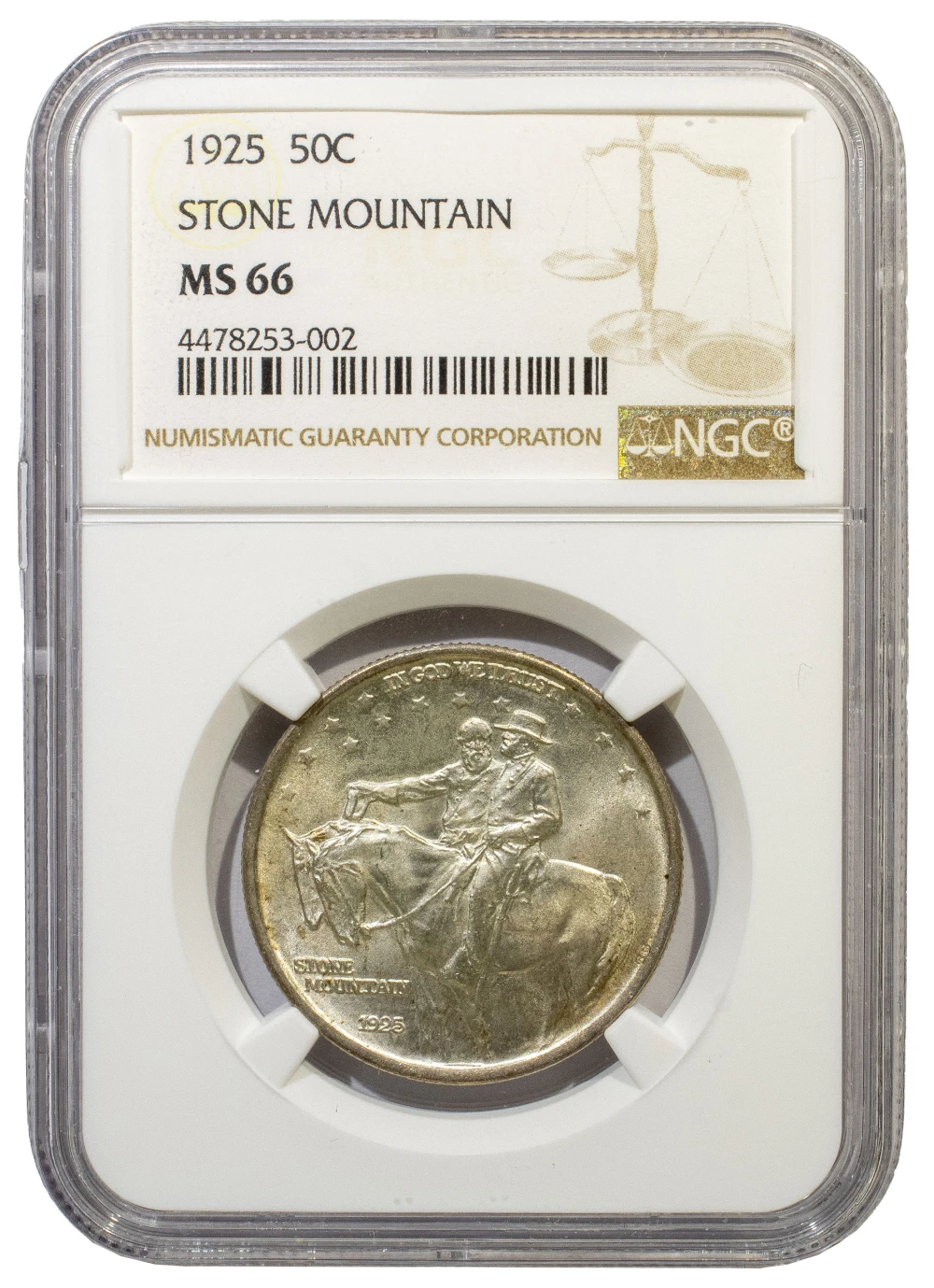 NGC MS-66 1925 Stone Mountain Half Dollar