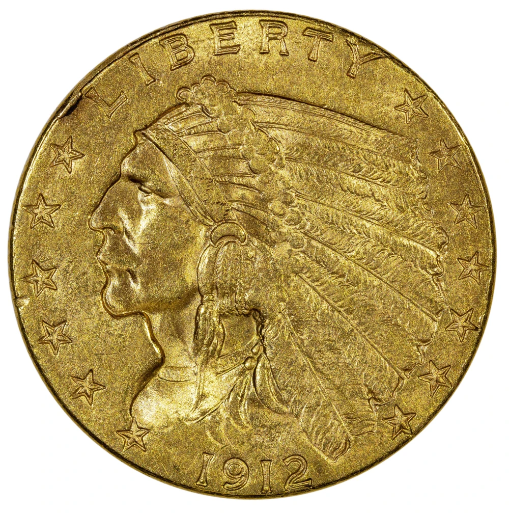 MS-60 Details 1912 Gold $2.50