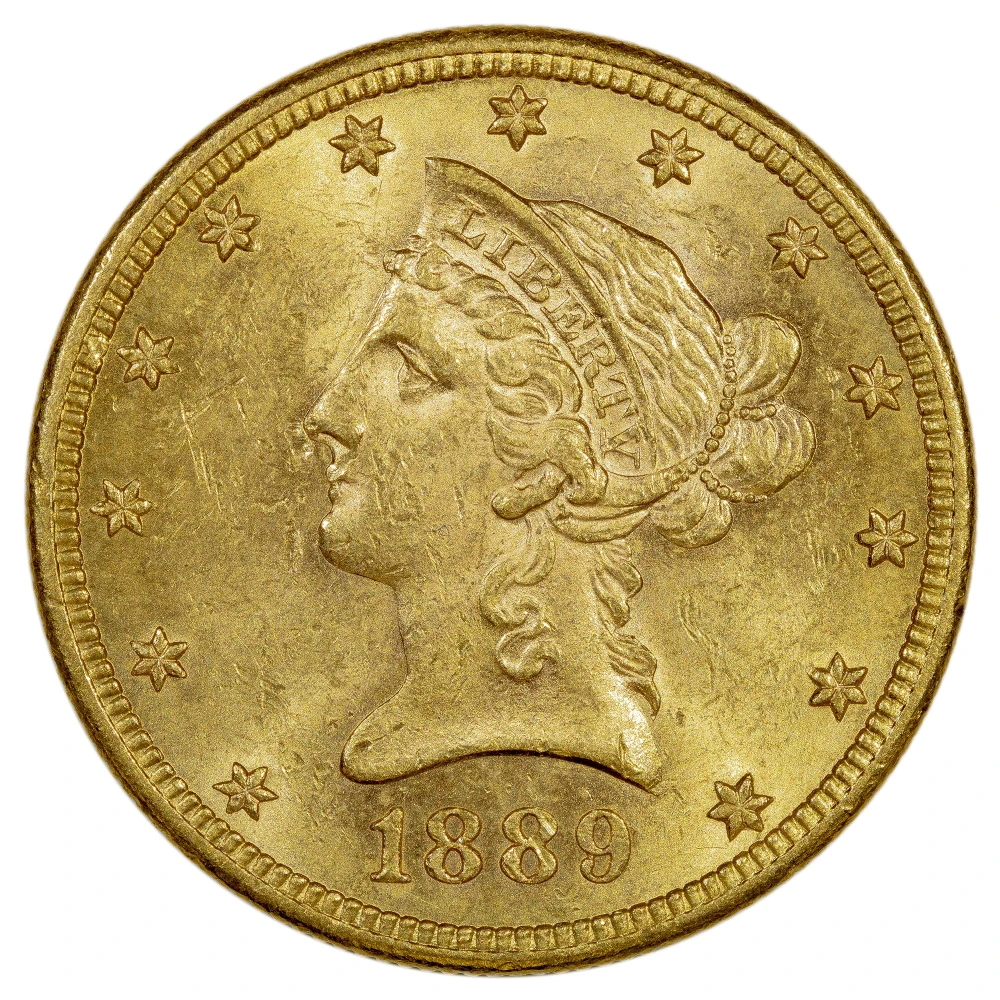 MS-60 1889-S Gold $10