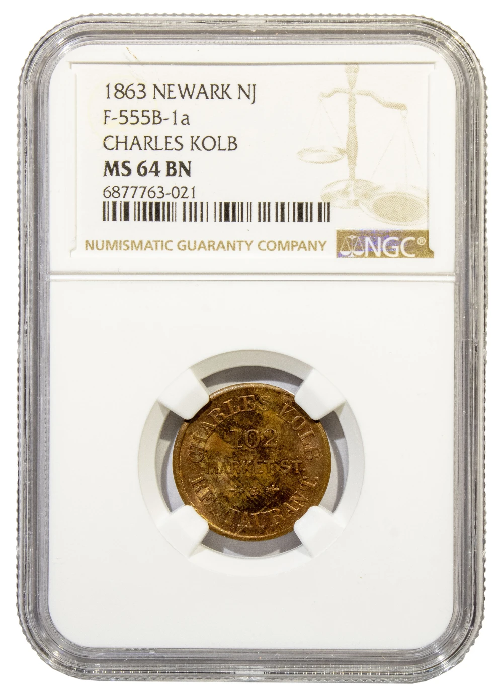 Civil War Token. NGC MS-64 BN