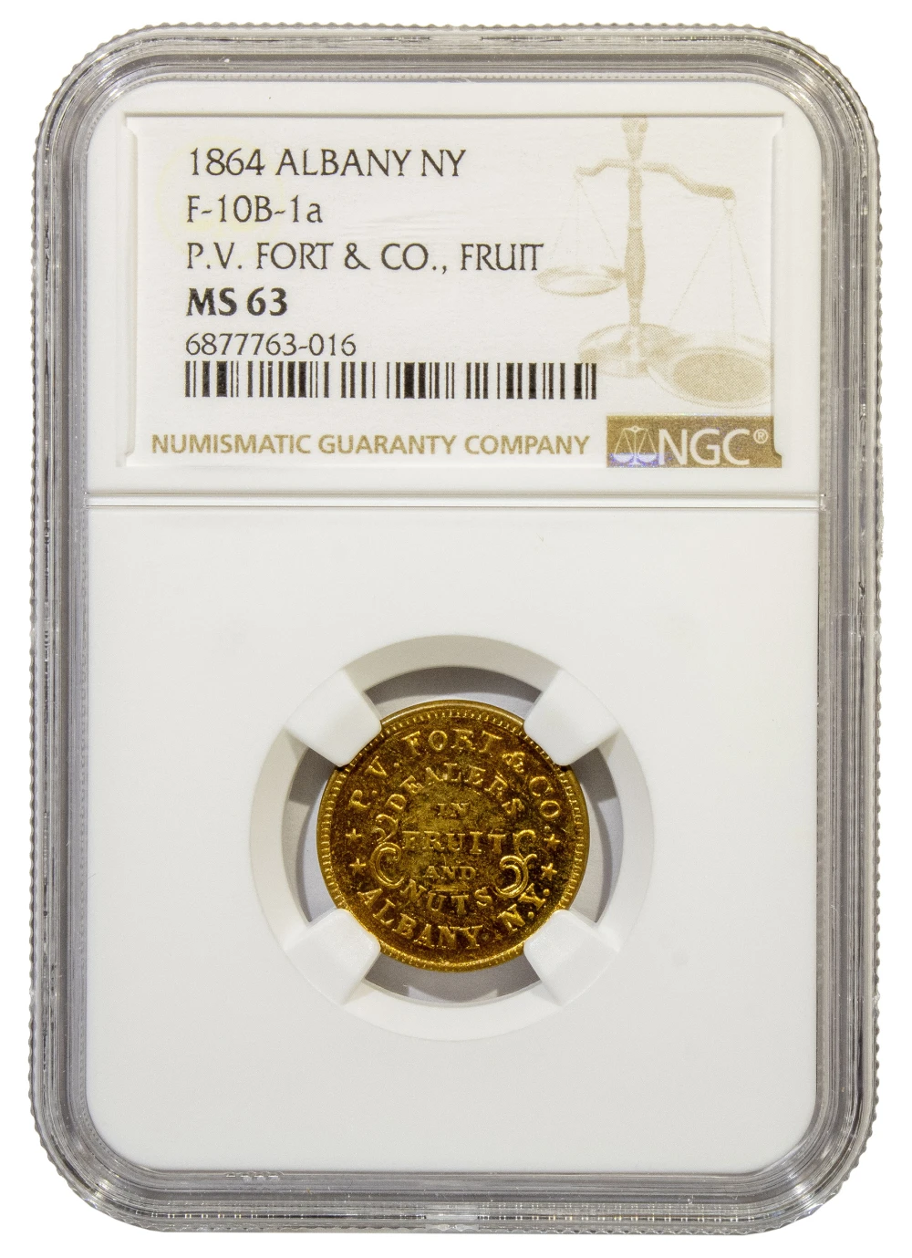 Civil War Token. NGC MS-63