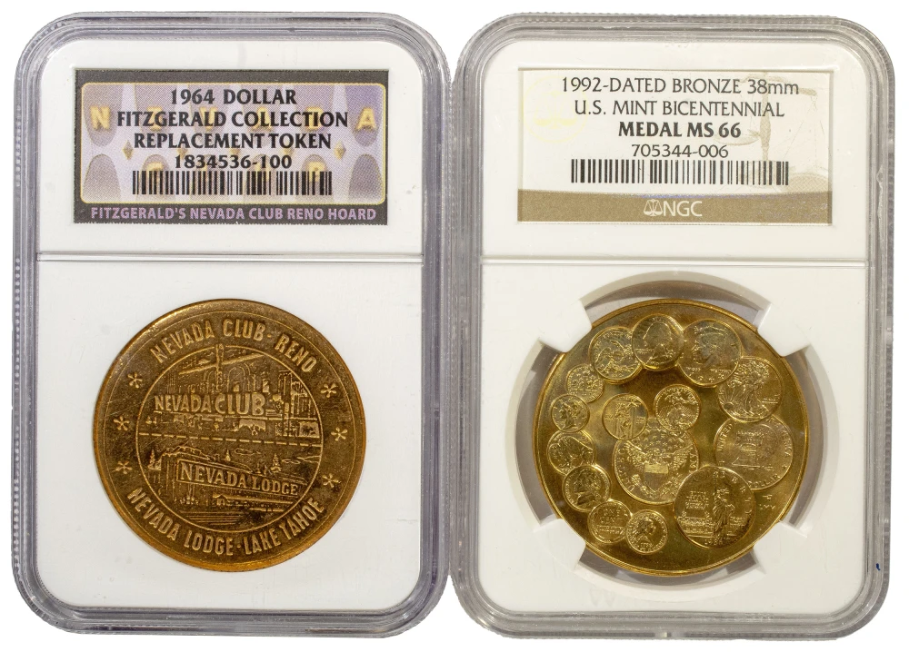 2 Piece NGC Certified Token/Medal Lot