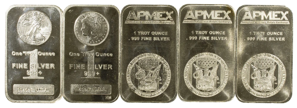 5 Once Ounce Silver Bars