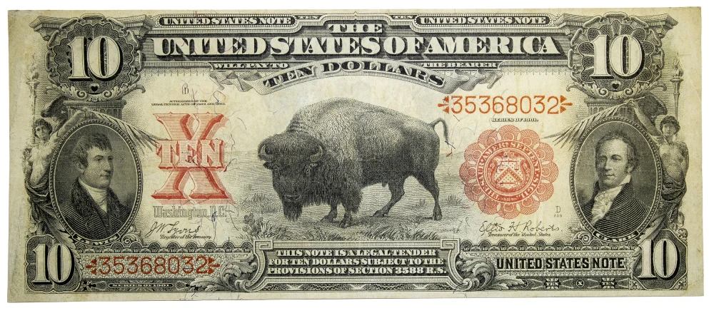 EF Series 1901 $10 Bison Note