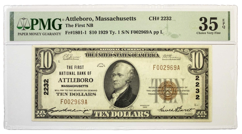 Massachusetts. Attleboro. PMG-35 EPQ $10