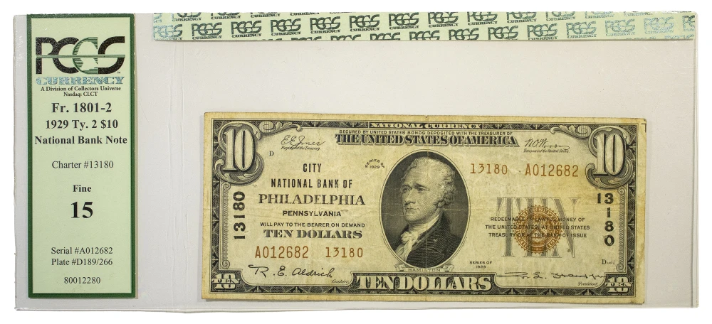 Pennsylvania. Philadelphia. PCGS Fine-15 $10