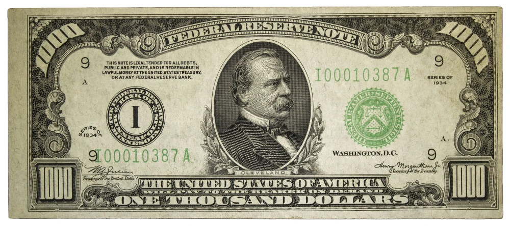 AU 1934 Error $1,000 Note