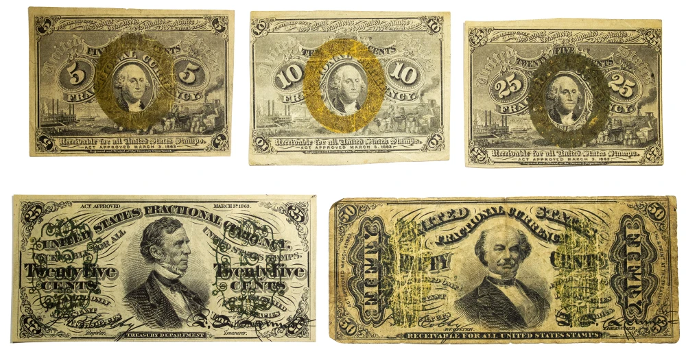 Fractional Currency Note Quintet