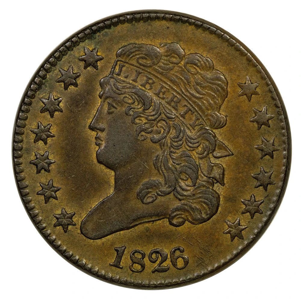 Choice AU-55 1826 Half Cent
