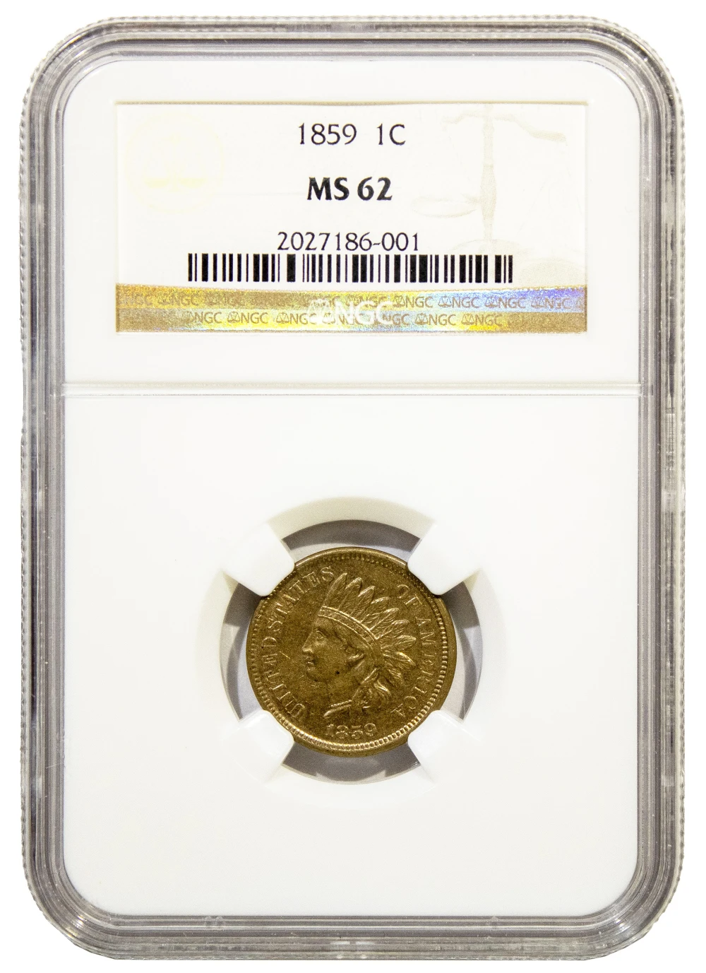 NGC MS-62 1859 Cent