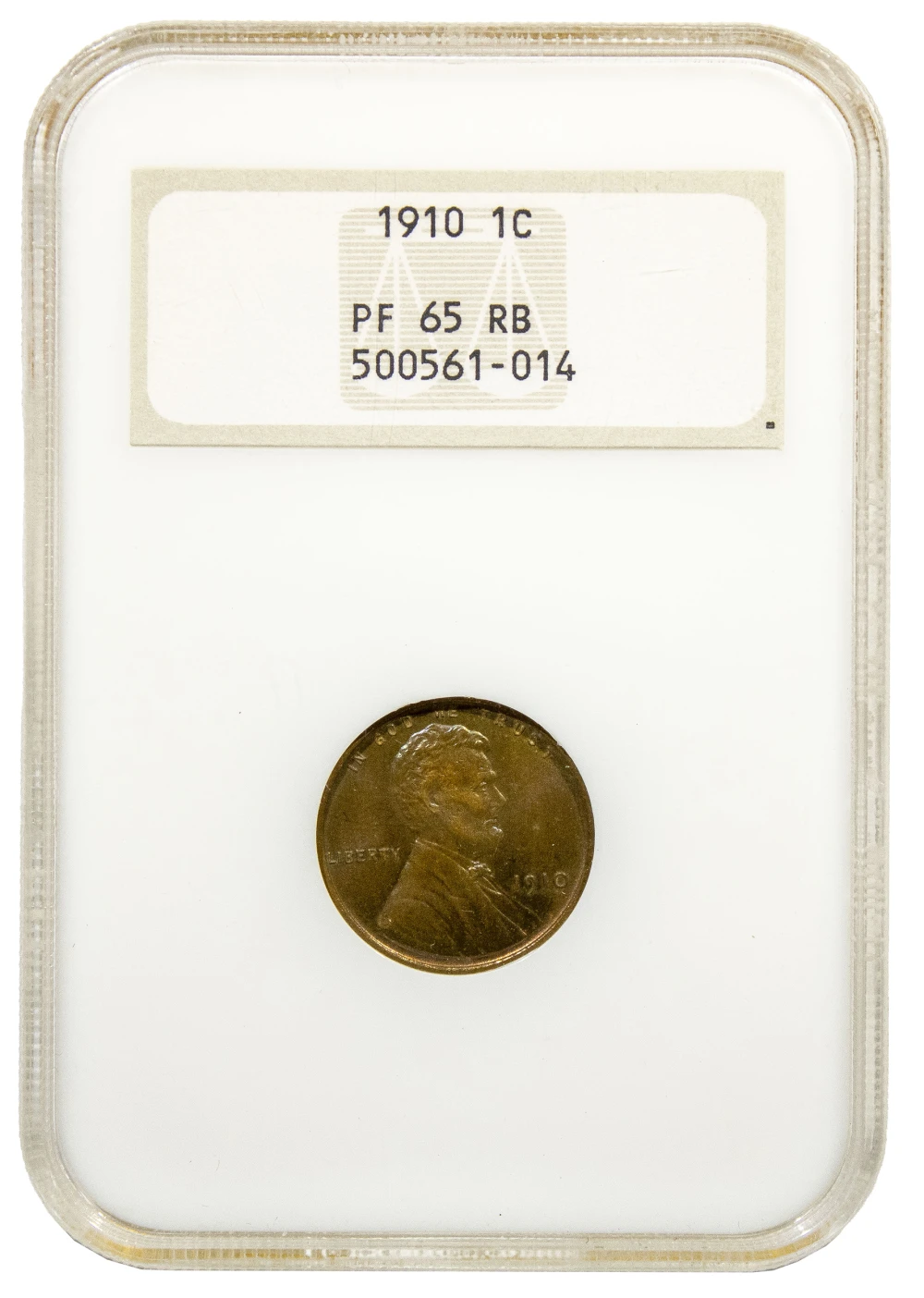 NGC Gem Proof-65 RB 1910 Cent
