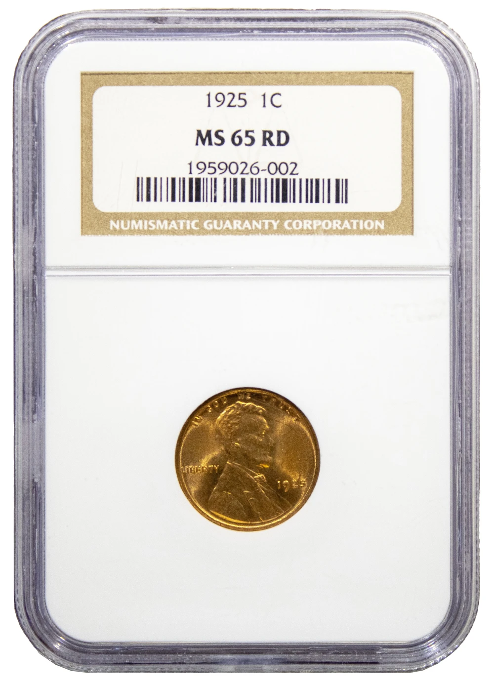 NGC MS-65 RD 1925 Cent