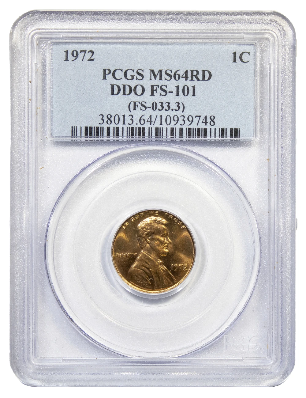 PCGS MS-64 RD 1972 Double Die Cent