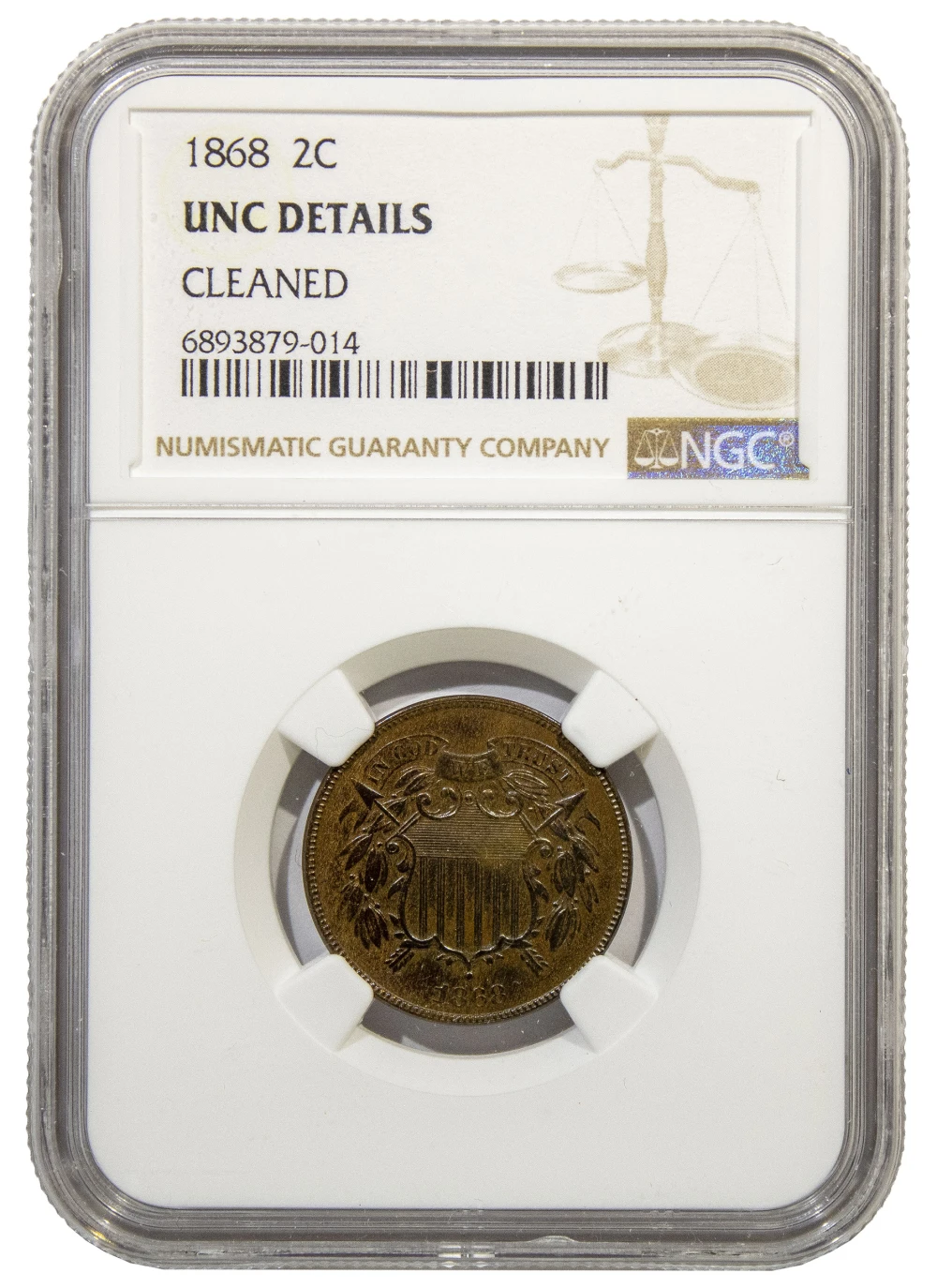 NGC Unc Details 1868 Two-Cents