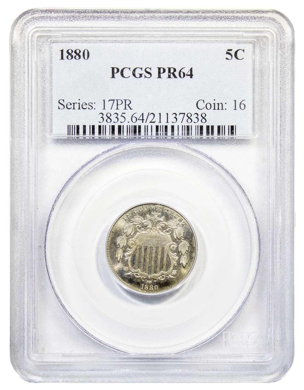 PCGS Proof-64 1880 Nickel