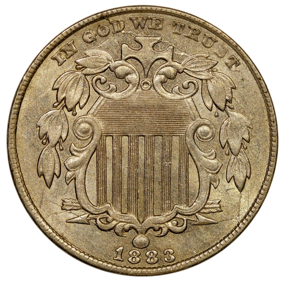 Choice AU-55 1883 Shield Nickel