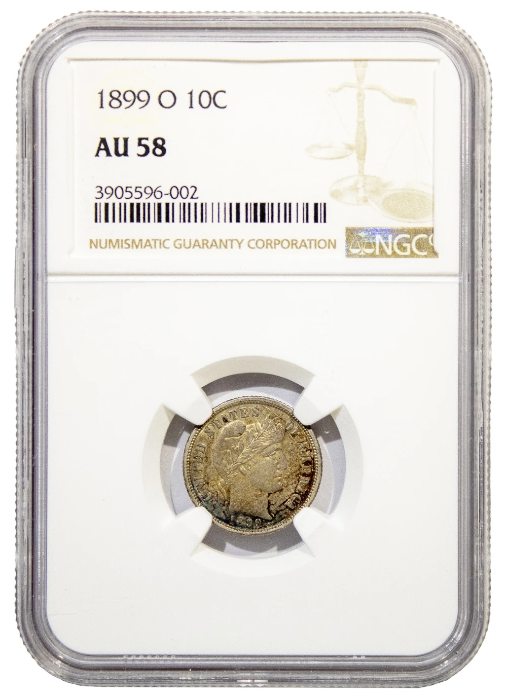 NGC AU-58 1899-O Dime