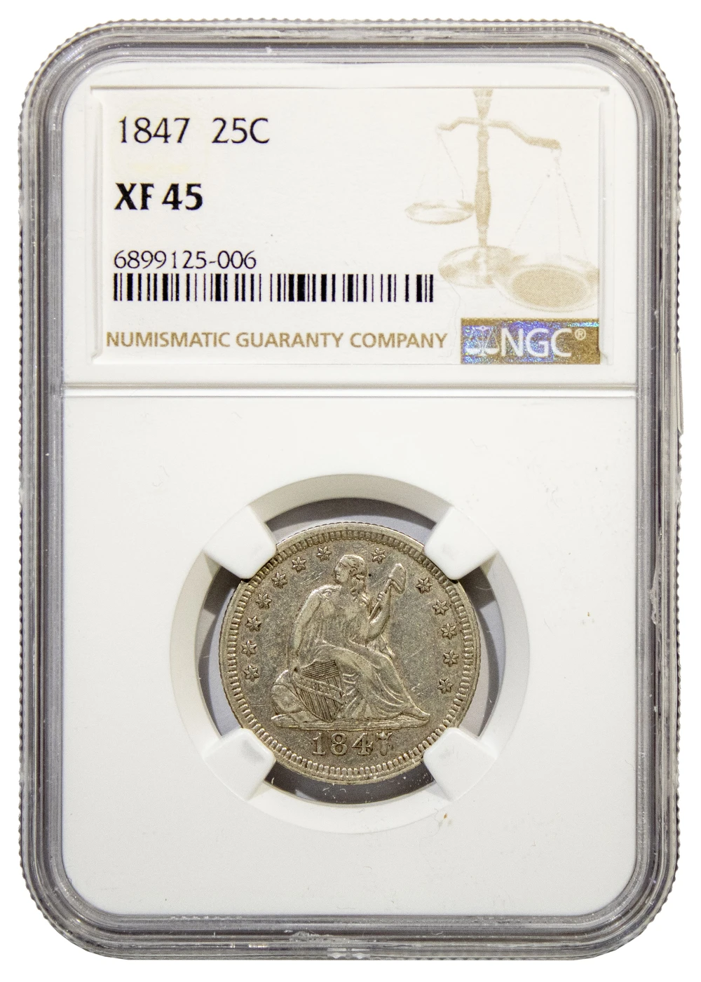 NGC EF-45 1847 Quarter