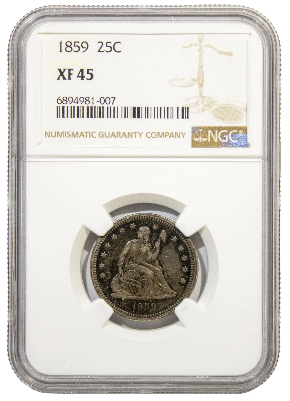 NGC EF-45 1859 Quarter