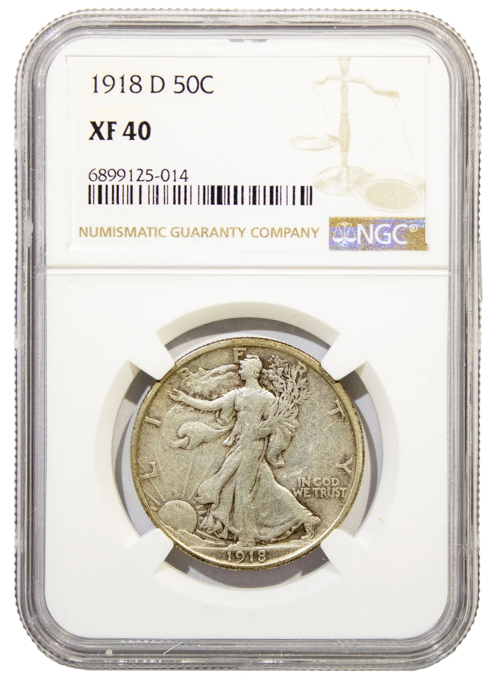 NGC EF-40 1918-D Half Dollar