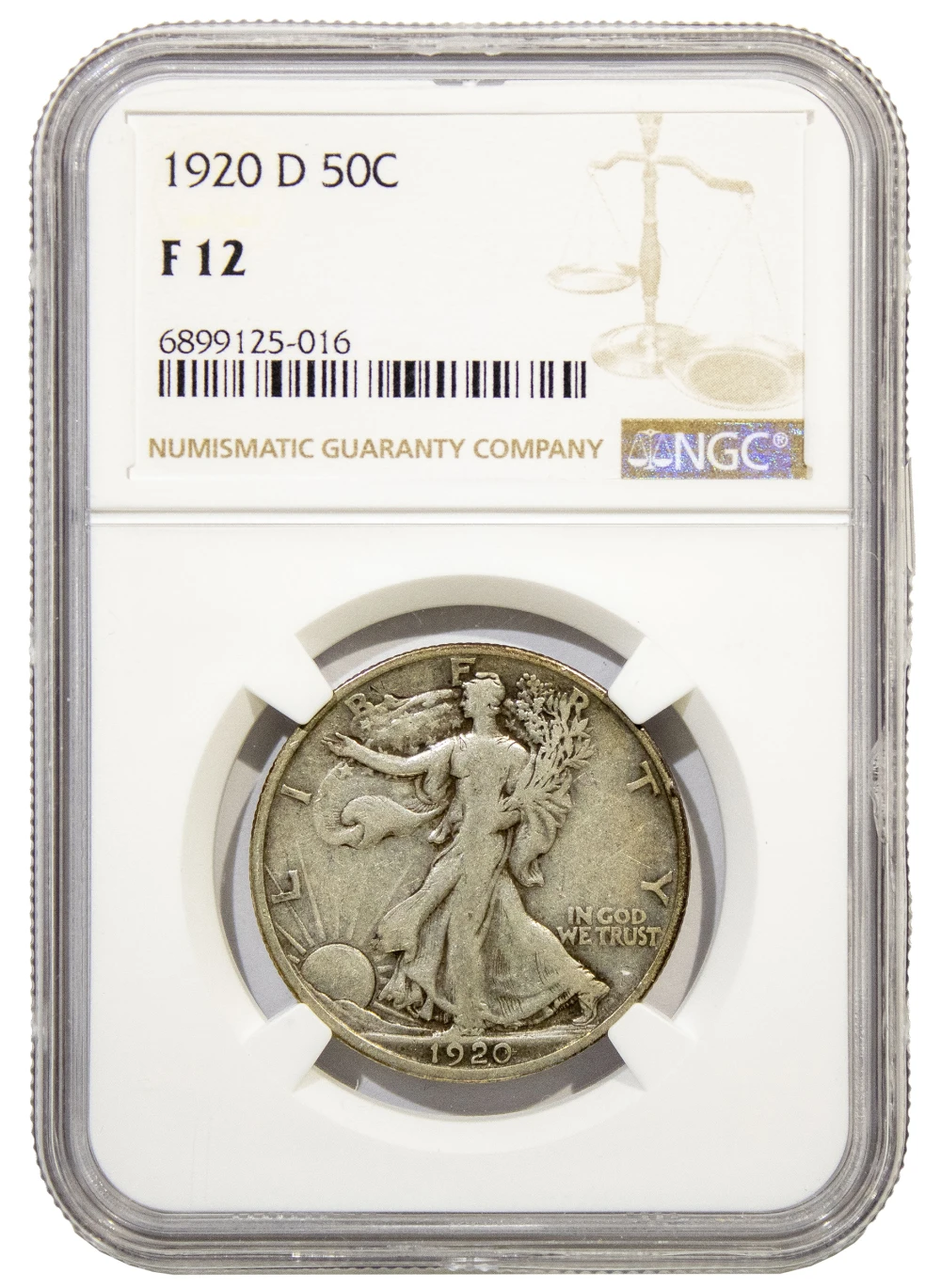 NGC Fine-12 1920-D Half Dollar