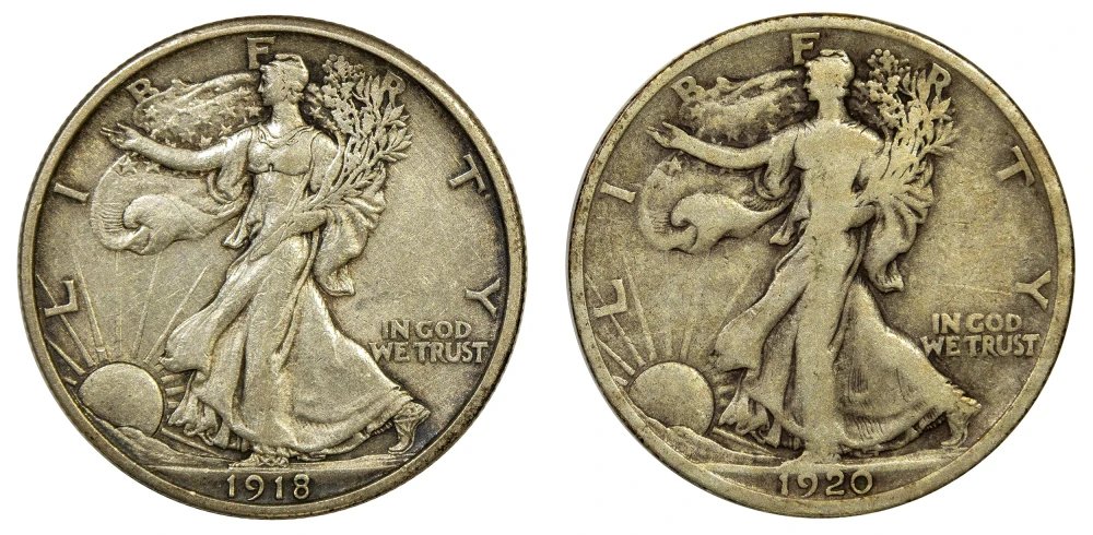 Early Walking Liberty Half Pair