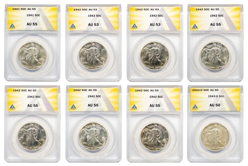 ANACS-Certified Walking Liberty Half Dollars