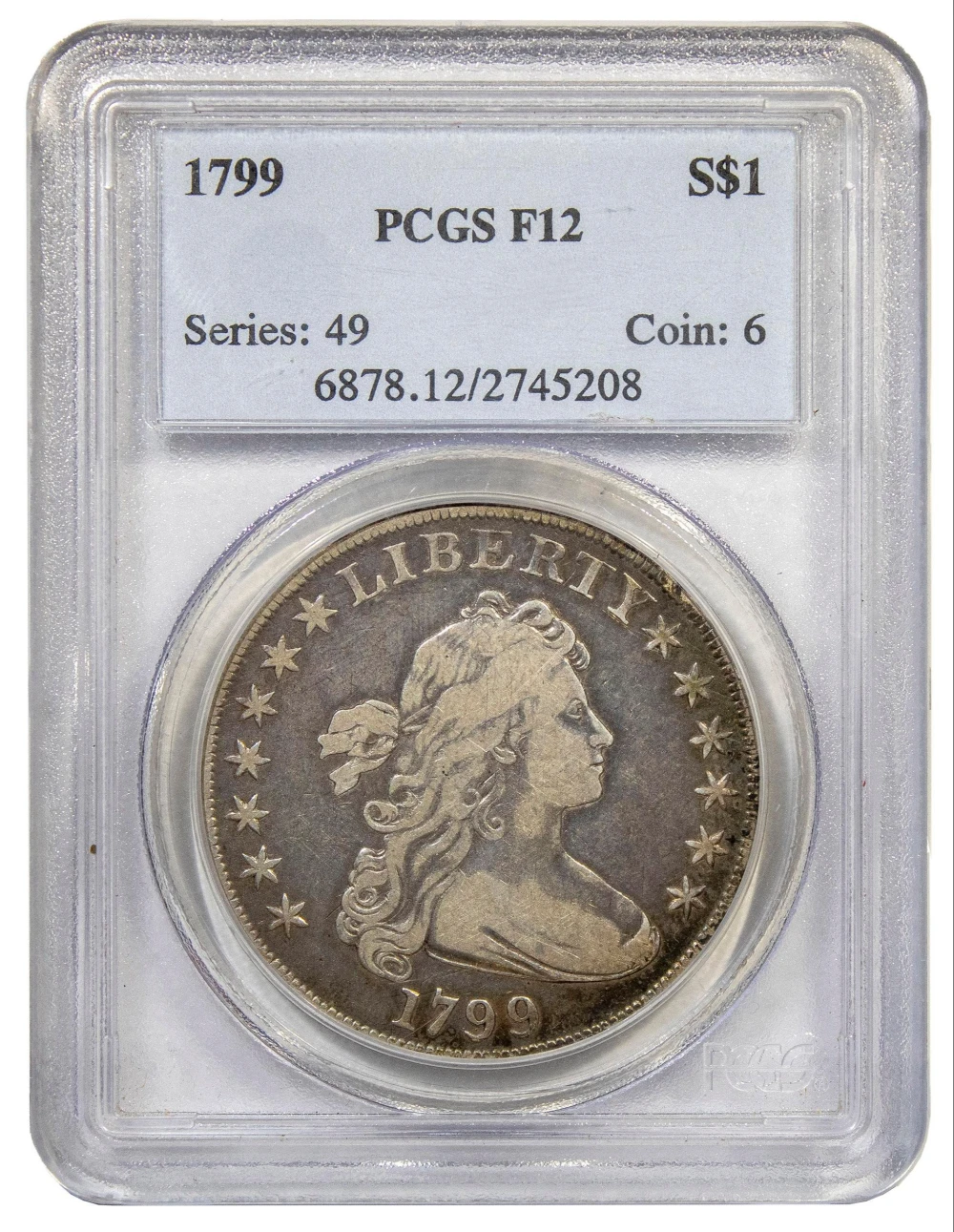 PCGS Fine-12 1799 Bust Dollar