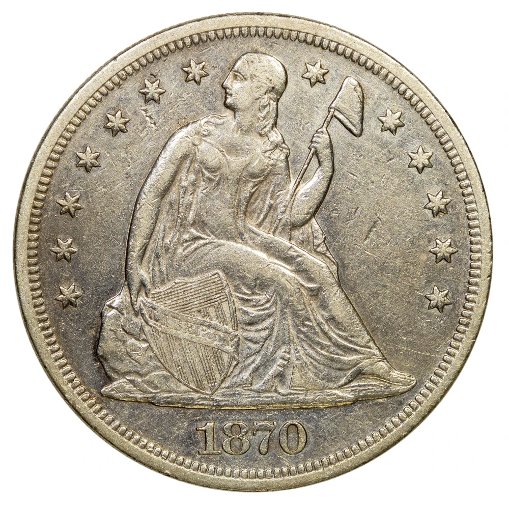 AU Details 1870 Liberty Seated $1