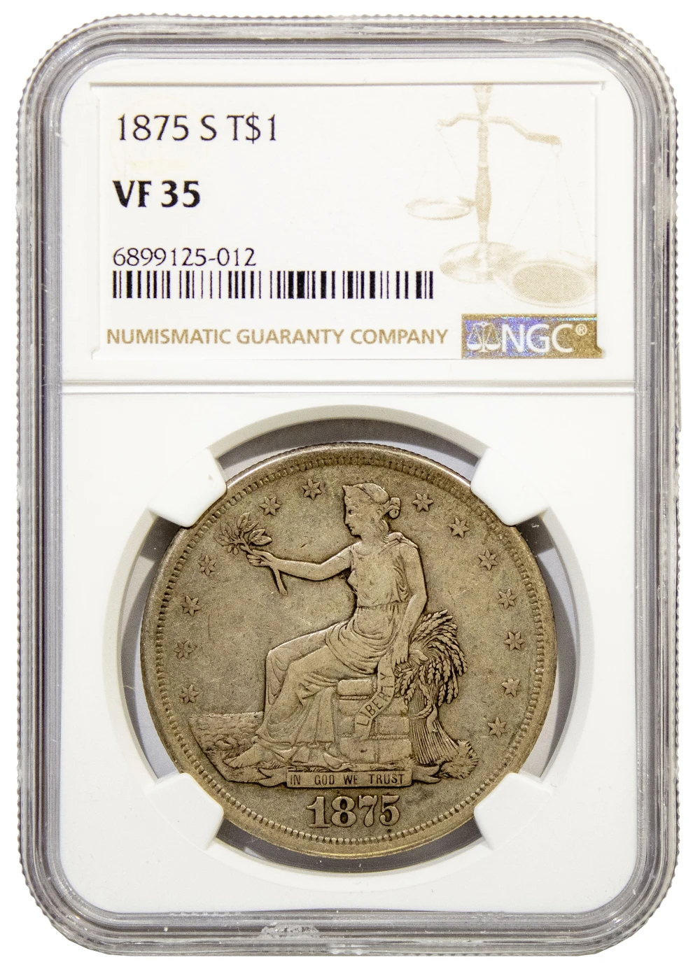 NGC VF-35 1875-S Trade $1