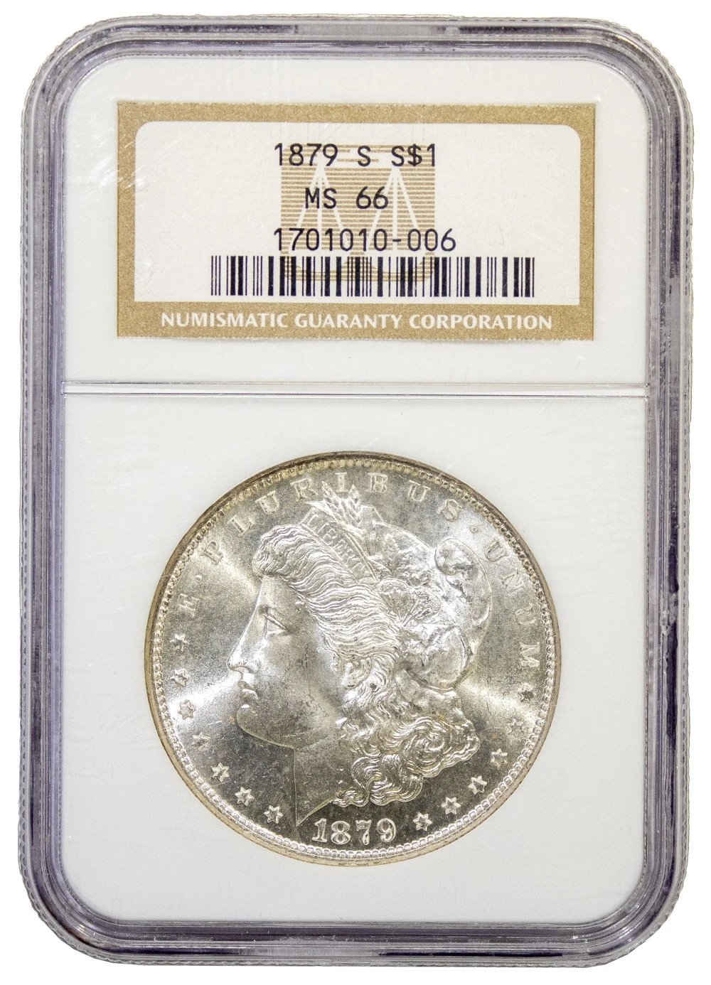 NGC Gem MS-66 1879-S Morgan $1